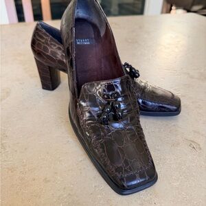 Stuart Weitzman Croc-embossed pumps